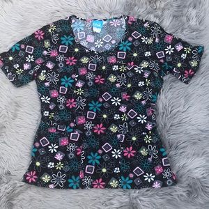 HQ Scrubs- small scrub top- in EUC.